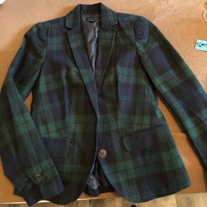 Tommy Hilfiger green and blue plaid blazer
